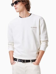AllSaints White Underground Crew Jumper - Image 7 of 8