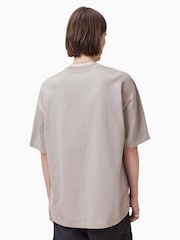 Коричневый - Футболка с вырезом под горло и короткими рукавами Allsaints Biggy - Изображение 2 из 6