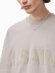 Коричневый - Футболка с вырезом под горло и короткими рукавами Allsaints Biggy - Изображение 5 из 6