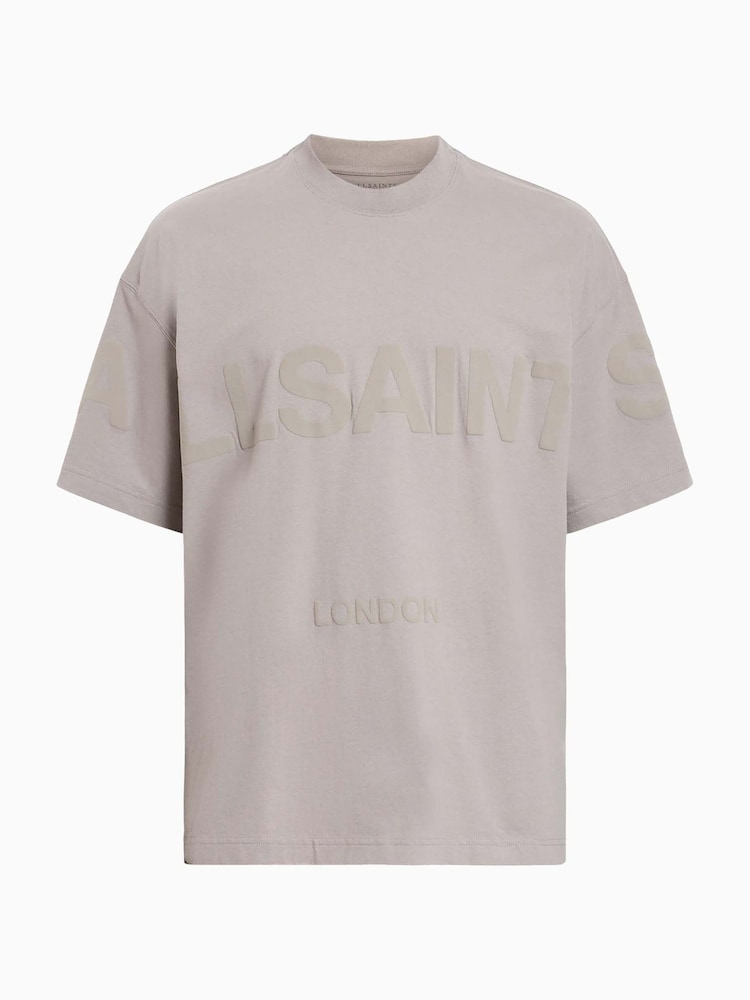 Коричневый - Футболка с вырезом под горло и короткими рукавами Allsaints Biggy - Изображение 6 из 6