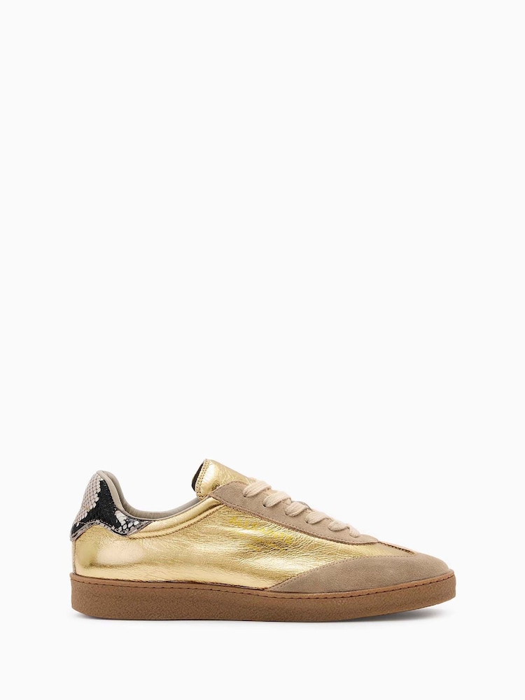 AllSaints Gold Thelma Met Sneakers - Image 1 of 5