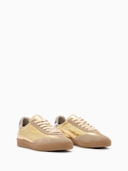 AllSaints Gold Thelma Met Sneakers - Image 2 of 5