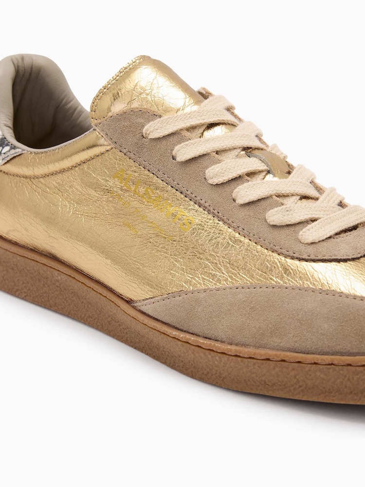 AllSaints Gold Thelma Met Sneakers - Image 5 of 5