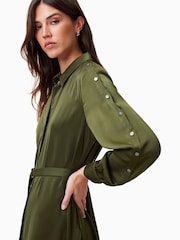 AllSaints Green Lexi Dress - Image 3 of 7