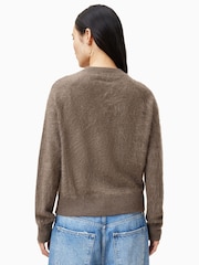 AllSaints Brown Rebel Zip Cardigan - Image 3 of 7