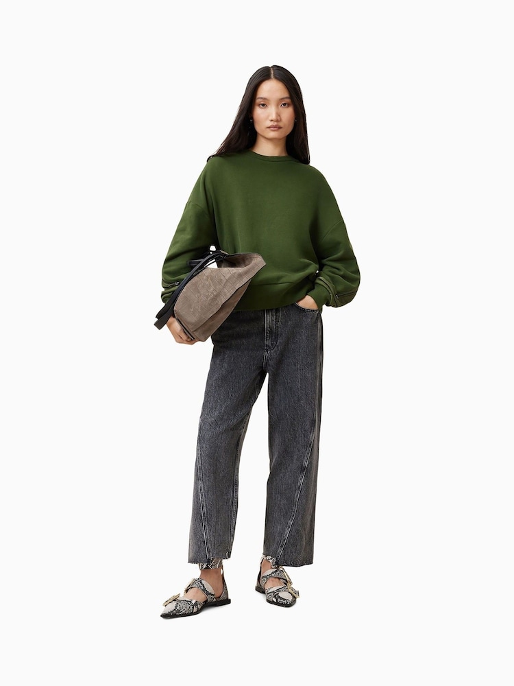 AllSaints Green Peggy Zip Sweatshirt - Image 6 of 7