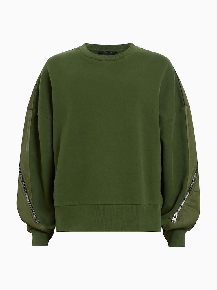 أخضر - AllSaints Peggy Zip Sweatshirt - صورة 7 من 7