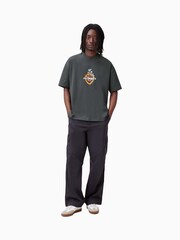 AllSaints Grey Heartfelt Short Sleeve Crew 100% Organic Cotton T-Shirt - Image 3 of 9