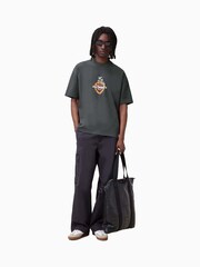 AllSaints Grey Heartfelt Short Sleeve Crew 100% Organic Cotton T-Shirt - Image 5 of 9