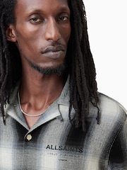 AllSaints Grey Underfade Long Sleeve Cotton Shirt - Image 4 of 7