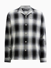AllSaints Grey Underfade Long Sleeve Cotton Shirt - Image 7 of 7