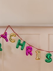 Multi Merry Christmas Balloon Lettering Garland - Image 1 of 4