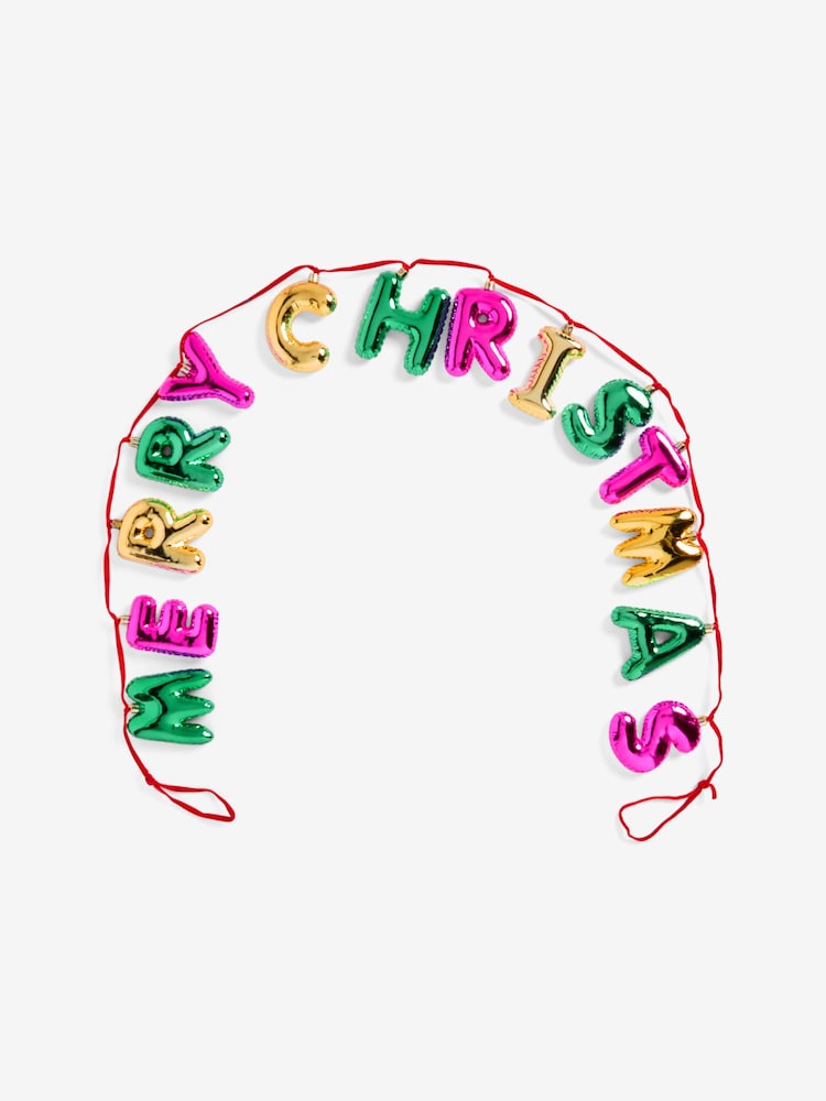 Multi Merry Christmas Balloon Lettering Garland - Image 2 of 4