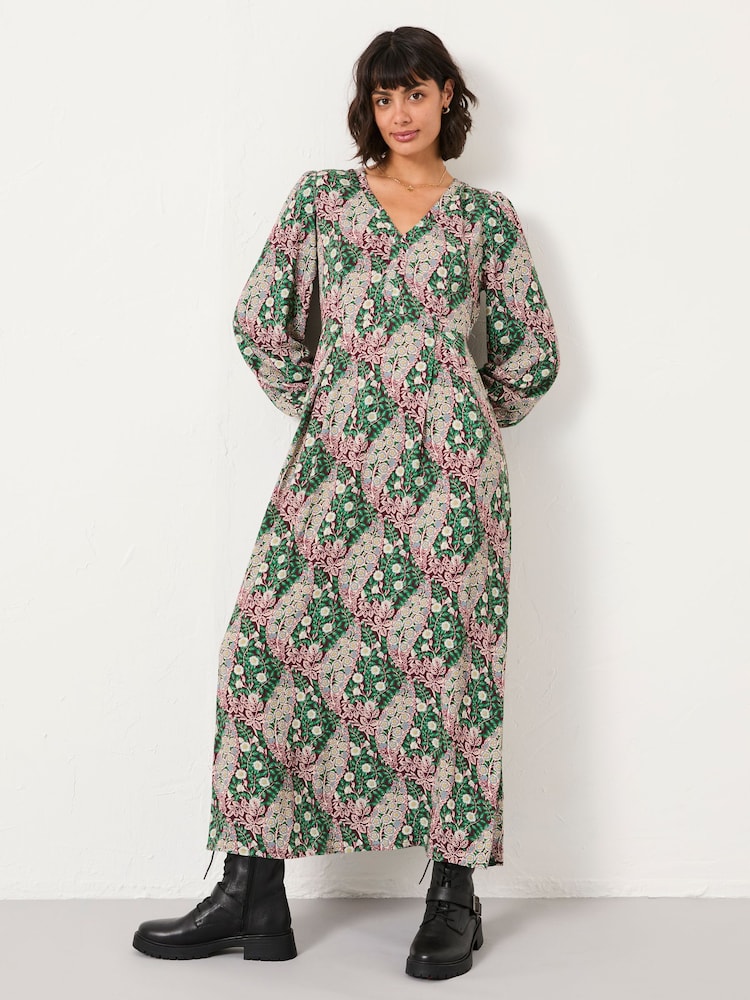 FatFace Multi Japanese Rose Midi Dress - Image 1 of 6 FatFace Multi Japanese Rose Midi Dress - Image 1 of 6