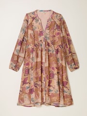 FatFace Steph Rose Pink Patched Chintz Dress - Image 1 of 1