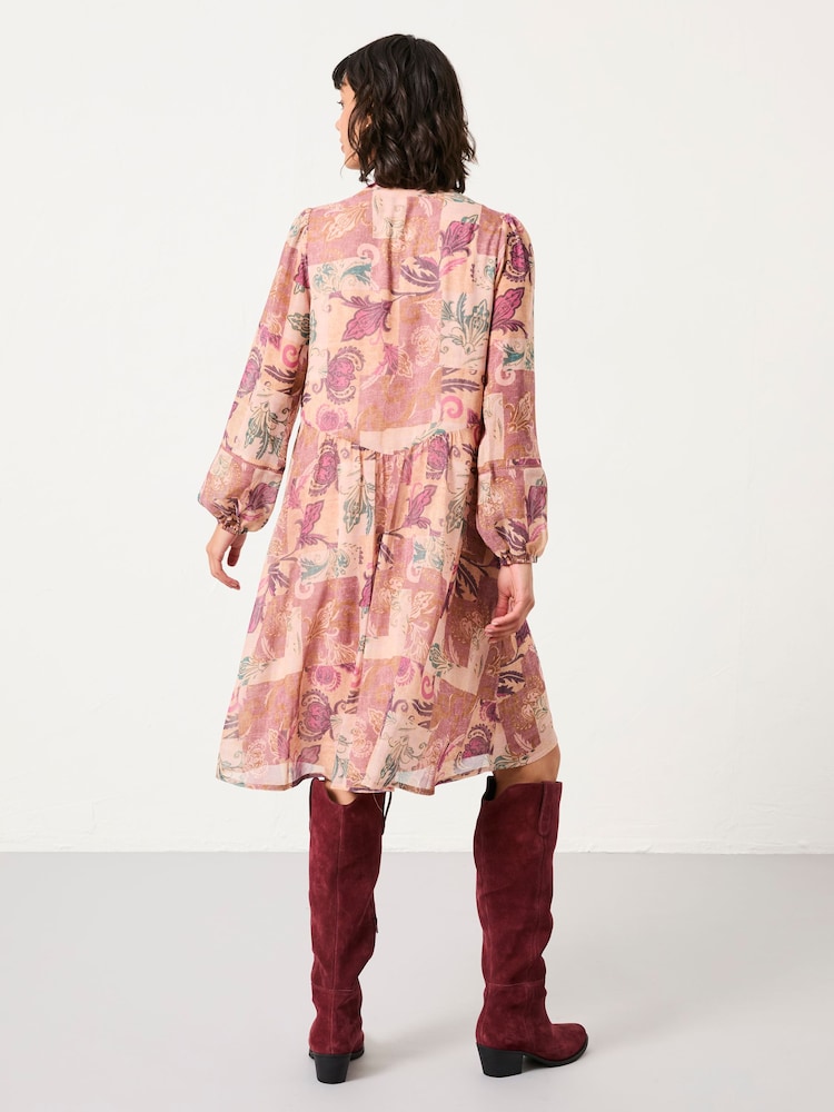 FatFace Steph Rose Pink Patched Chintz Petite Dress - Image 2 of 6