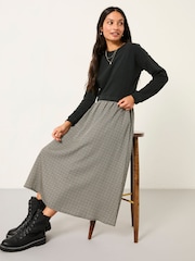 FatFace Nia Dark Natural Ikat Geo Midi Dress - Image 3 of 5