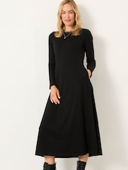 FatFace Jonie Black Jersey Midi Dress - Image 3 of 6