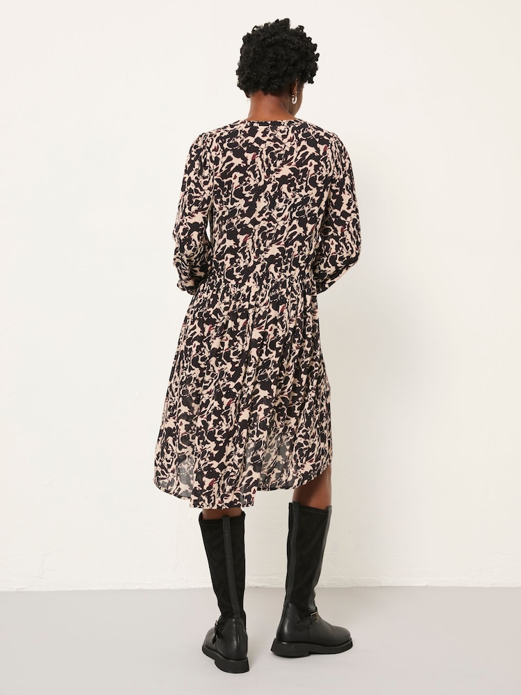 FatFace Steph Black Animal Swirl Dress - Image 2 of 5