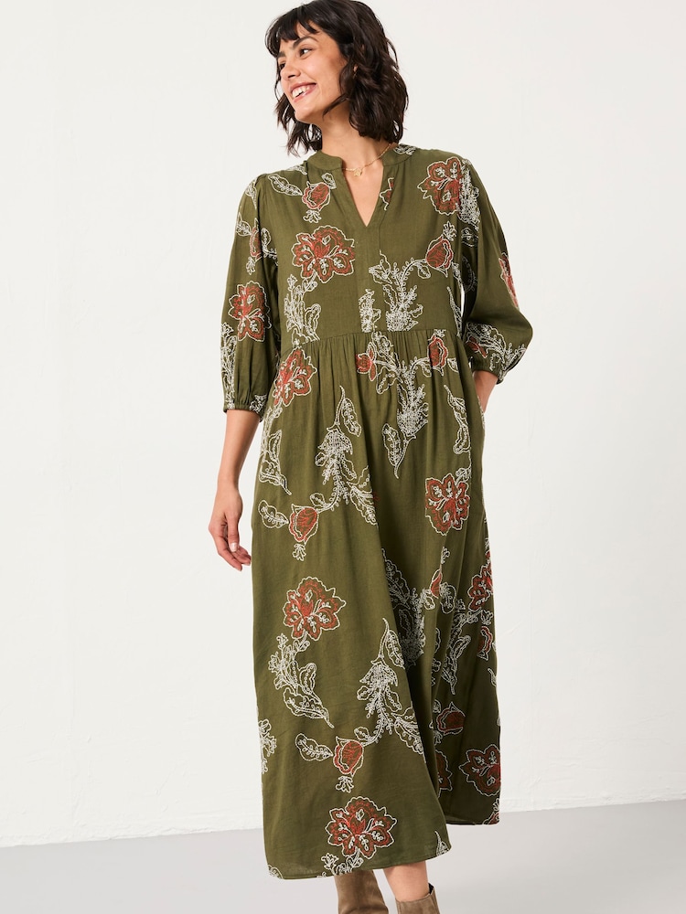 fatface embroidered dress Fat Face - Chocolate Brown
