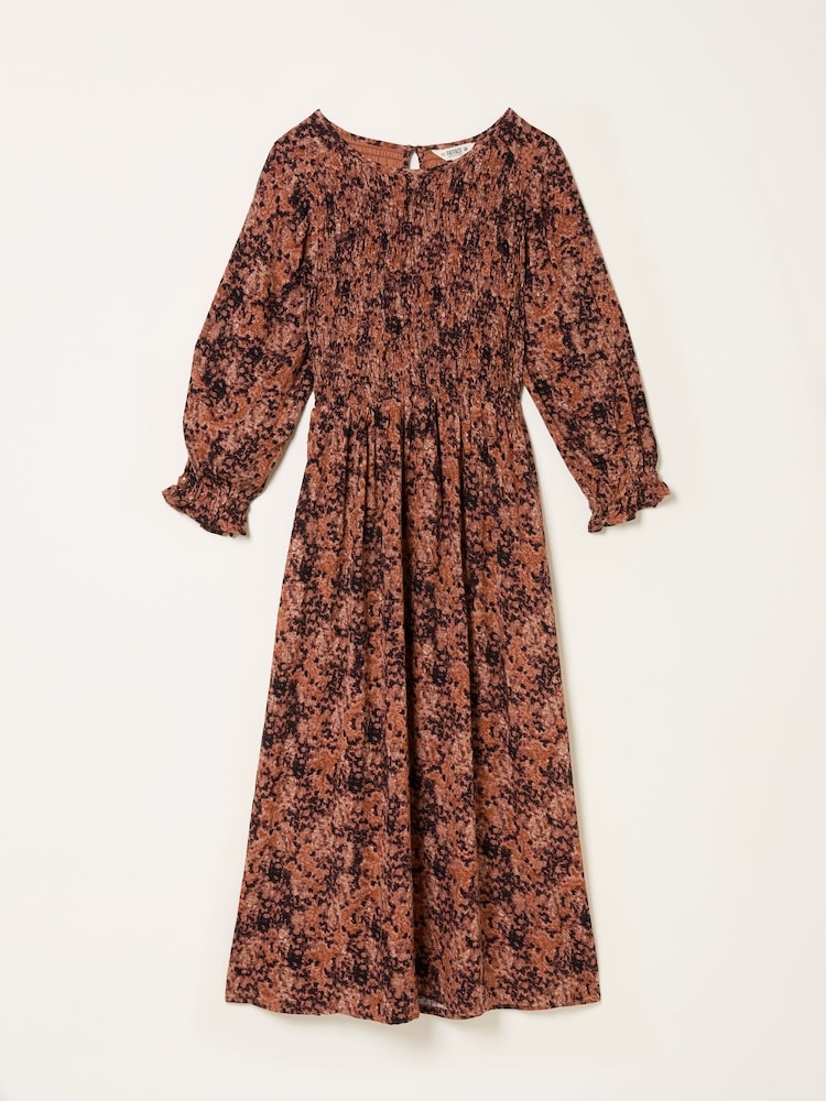 FatFace Mabel Dusky Purple Vintage Texture Midi Dress - Image 6 of 6