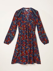 FatFace Steph Navy Folk Floral Dress - Image 1 of 1
