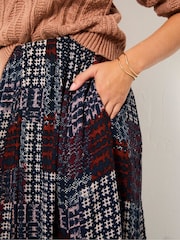 FatFace Navy Blanket Maxi Skirt - Image 4 of 6