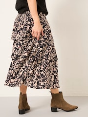 FatFace Tonia Black Animal Swirl Midi Skirt - Image 2 of 6