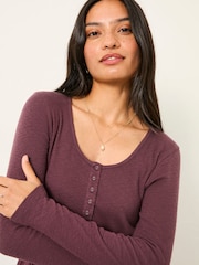 FatFace Louise Dusky Purple Jersey Woven Midi Dress - Image 3 of 5