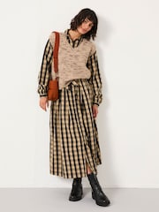 FatFace Ally Black Check Shirt Dress - Image 3 of 5