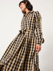 FatFace Ally Black Check Shirt Dress - Image 4 of 5
