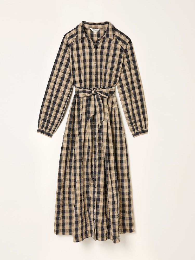 FatFace Ally Black Check Shirt Dress - Image 7 of 7 FatFace Ally Black Check Shirt Dress - Image 7 of 7