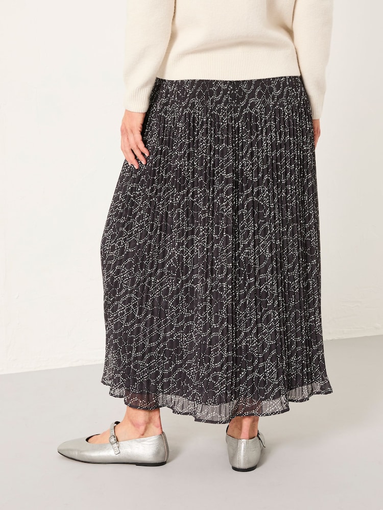 FatFace Paignton Graphite Grey Texture Floral Midi Skirt - Image 2 of 6