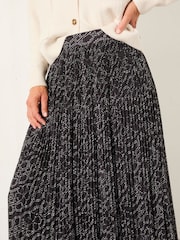 FatFace Paignton Graphite Grey Texture Floral Midi Skirt - Image 4 of 6