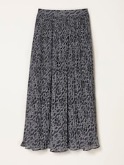 FatFace Paignton Graphite Grey Texture Floral Midi Skirt - Image 6 of 6