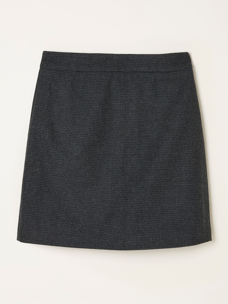 FatFace Jess Charcoal Grey Tweed Skirt - Image 1 of 1