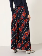 FatFace Anika Navy Folk Floral Midi Skirt - Image 2 of 6