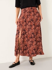 FatFace Skye Dusky Purple Vintage Texture Midi Skirt - Image 1 of 6