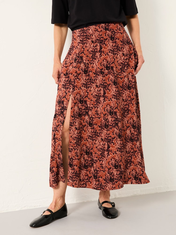FatFace Skye Dusky Purple Vintage Texture Midi Skirt - Image 1 of 6 FatFace Skye Dusky Purple Vintage Texture Midi Skirt - Image 1 of 6