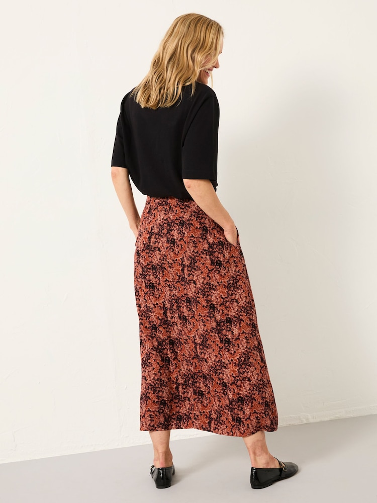 FatFace Skye Dusky Purple Vintage Texture Midi Skirt - Image 2 of 6