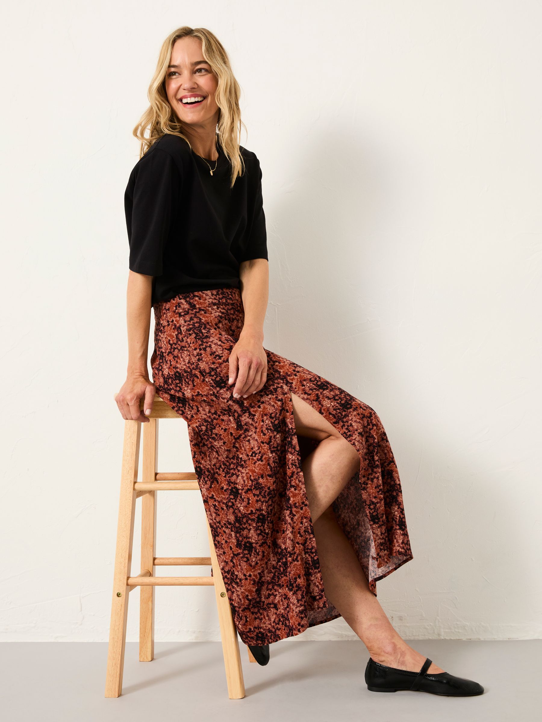 Buy FatFace Skye Dusky Purple Vintage Texture Midi Skirt from Next USA