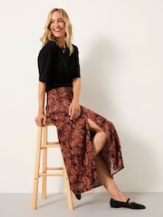 FatFace Skye Dusky Purple Vintage Texture Midi Skirt - Image 4 of 6