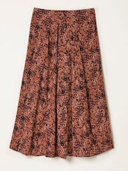 FatFace Skye Dusky Purple Vintage Texture Midi Skirt - Image 6 of 6