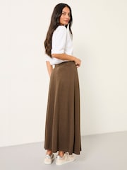 FatFace Kitty Chocolate Brown Jersey Maxi Skirt - Image 2 of 6