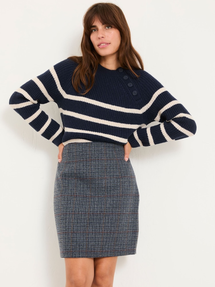 FatFace Jackie Charcoal Grey Tweed Wool Skirt - Image 1 of 7 FatFace Jackie Charcoal Grey Tweed Wool Skirt - Image 1 of 7
