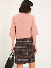 FatFace Jess Navy Tweed Skirt - Image 2 of 6