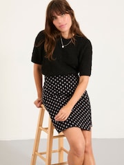 FatFace Jackie Black Metallic Skirt - Image 4 of 5
