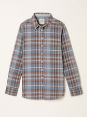 FatFace Olivia Teal Blue Check Shirt - Image 1 of 1