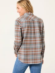 FatFace Olivia Teal Blue Check Shirt - Image 2 of 5