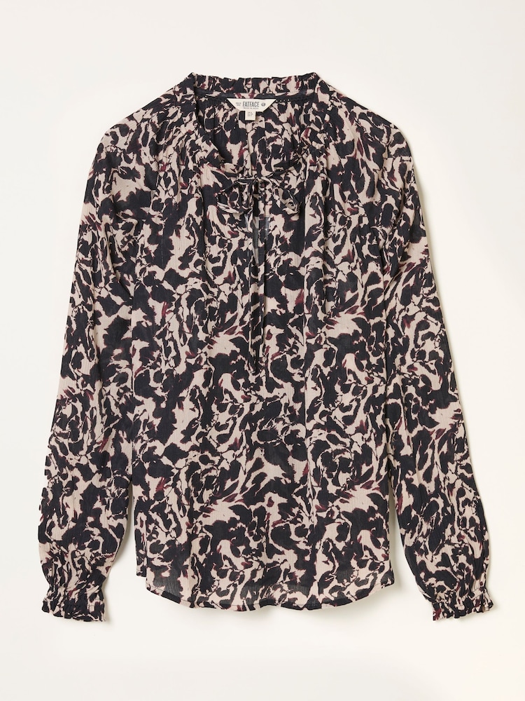 FatFace Lil Black Animal Swirl Blouse - Image 1 of 1 FatFace Lil Black Animal Swirl Blouse - Image 1 of 1